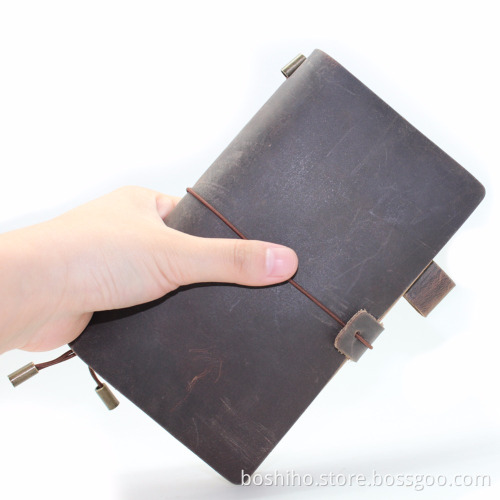 Custom antique design vintage genuine leather A5 travel notebook journal